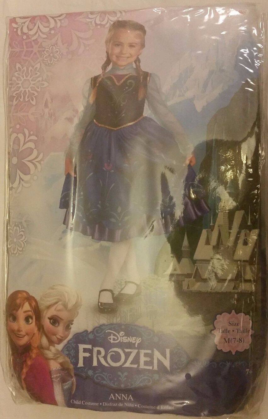 New Disney Frozen Anna Traveling Deluxe Dress Halloween Costume by Disguise, M
